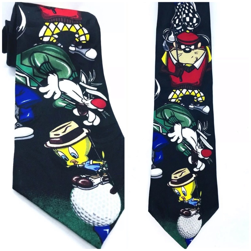 LOONEY TUNES MANIA Warner Bros. Golf tie Taz 4x57